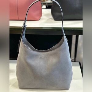 Kate Spade 454 Suede Large Shoulder Bag In Hare Grey NWT
